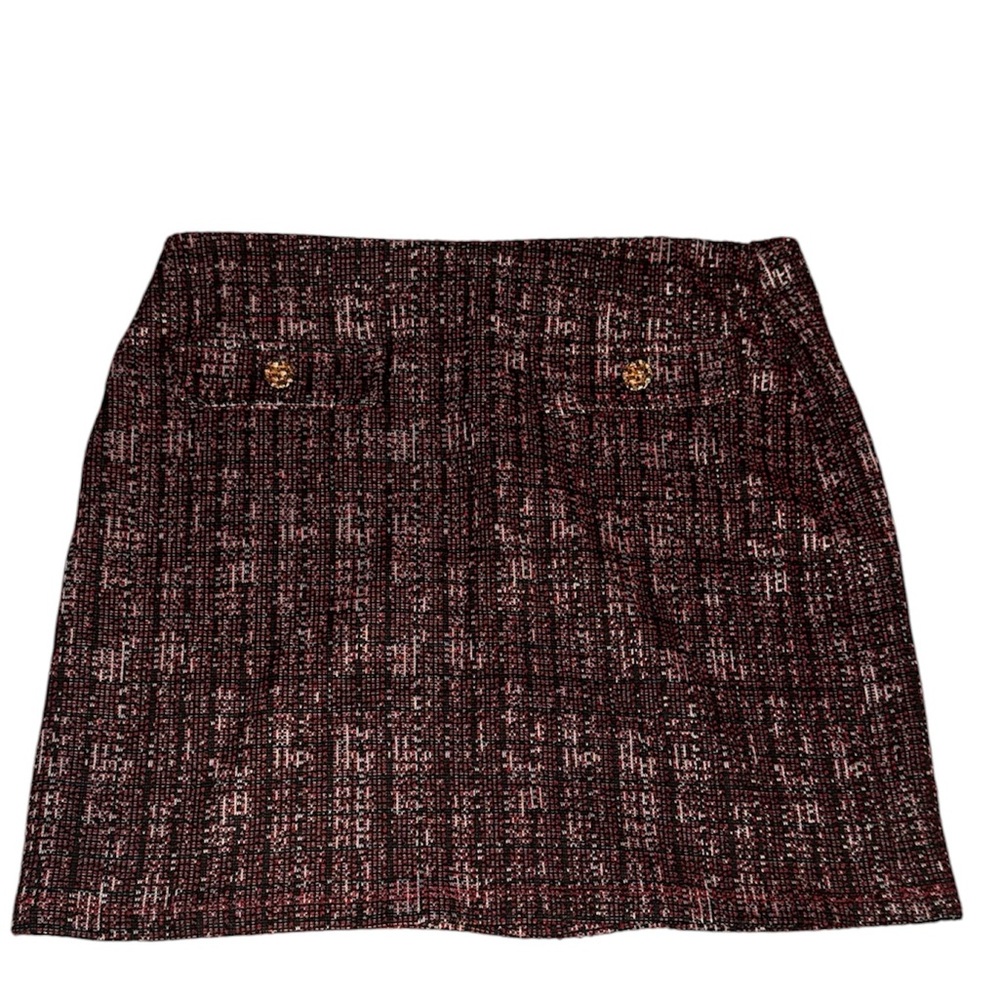 Joe B by Joe Benbasset Chic Tweed stretch Skirt - Red Black white Sz Large
